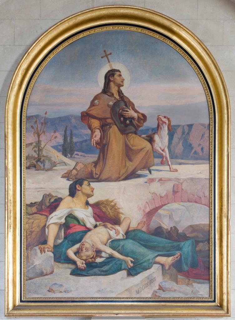 tableau : saint Roch priant pour les malades de la peste