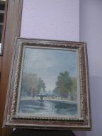 tableau et son cadre : Brume d'automne aux Tuileries