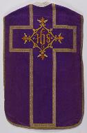 Chasuble violette avec étole et voile de calice