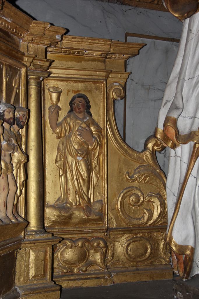 retable et tableau de la Dernière communion de saint François d'Assise en présence de la Vierge à l'Enfant