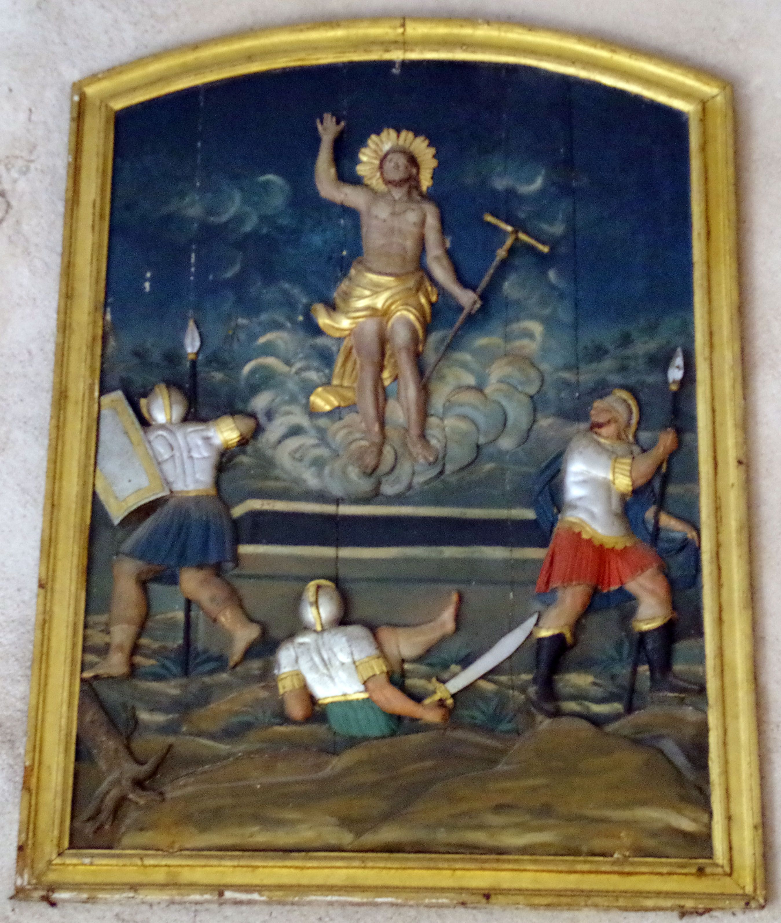 bas-relief de la Résurrection du Christ