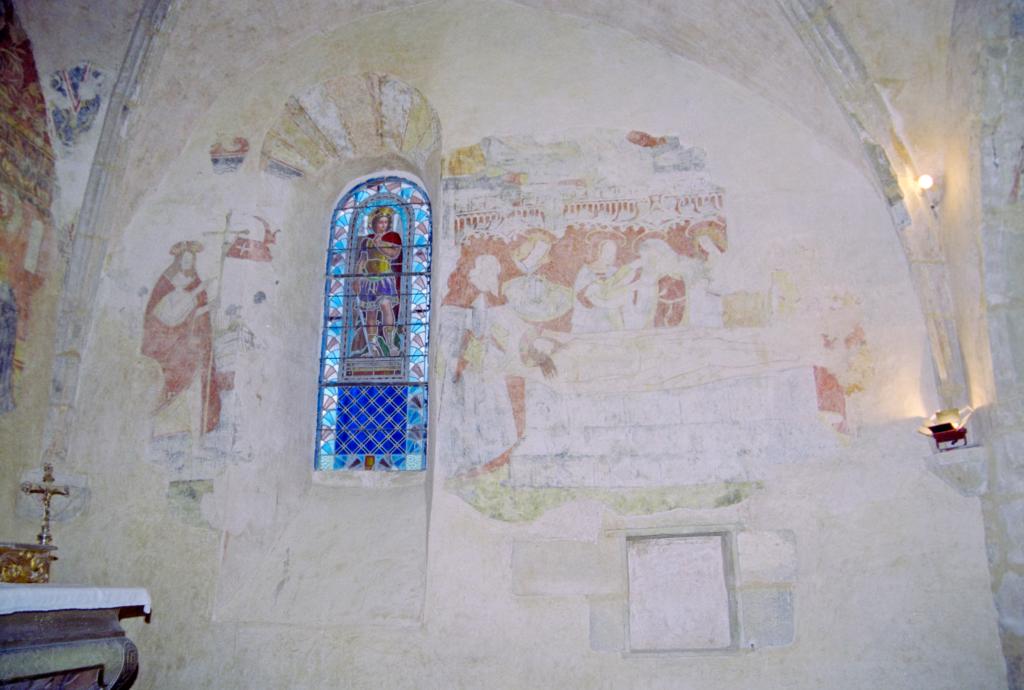 ensemble de deux peintures monumentales ; La Passion et la Résurrection
