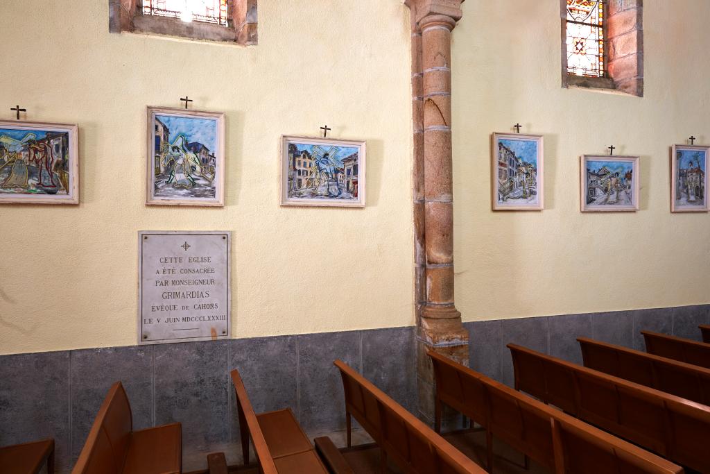 chemin de croix : ensemble de 14 tableaux