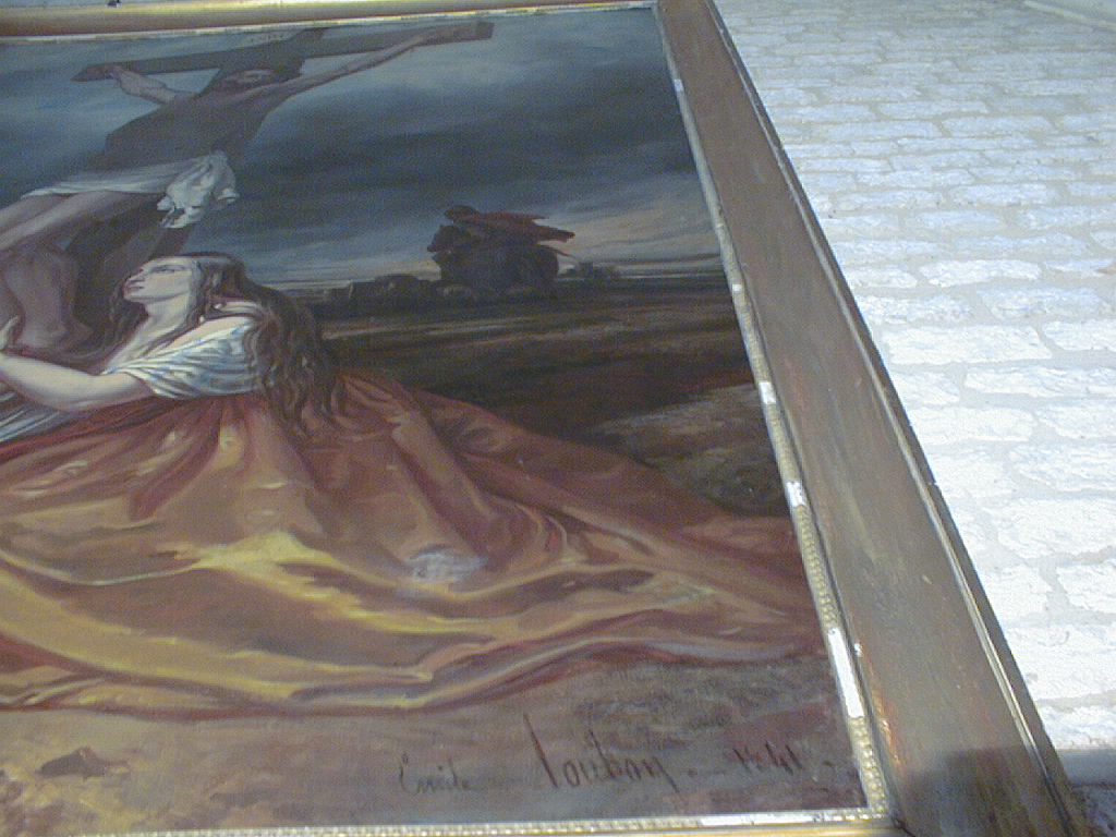 tableau et son cadre : La Madeleine au pied de la croix