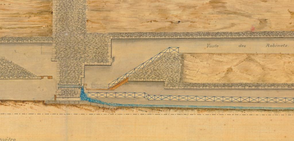 machine à contrôler des quantités : robinets d'ouverture de vannes dits les "robinets de Saint-Ferréol"