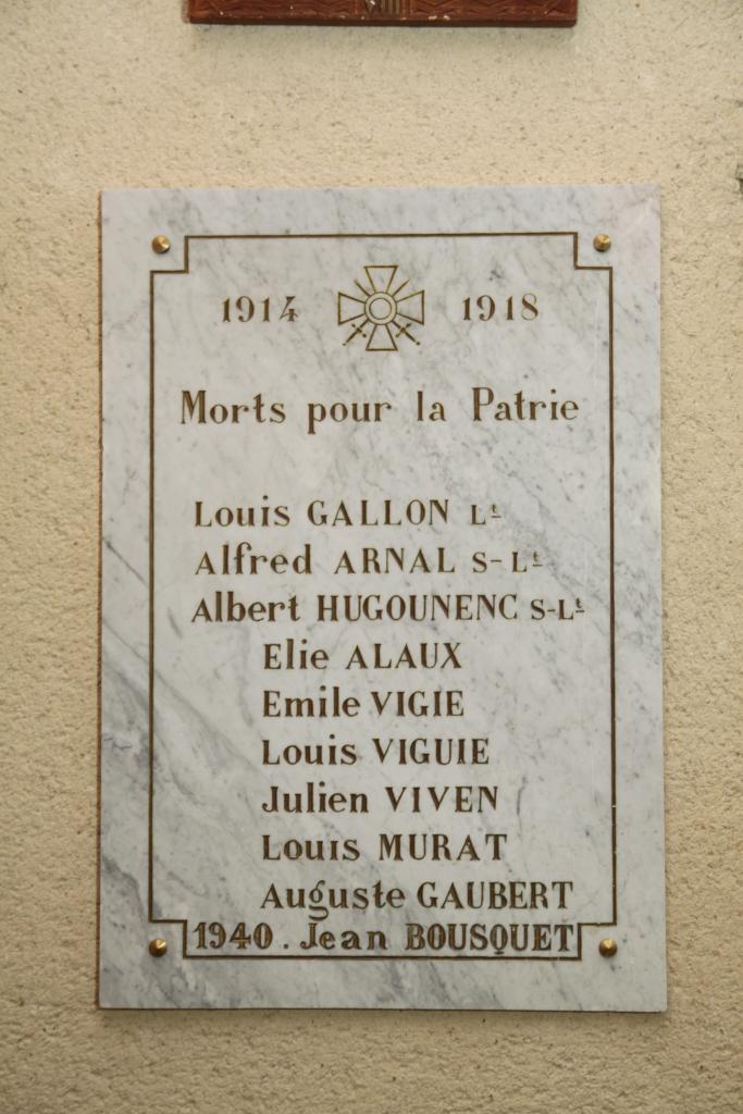 tableau commémoratif des morts de la guerre de 1914-1918 et de la guerre de 1939-1945