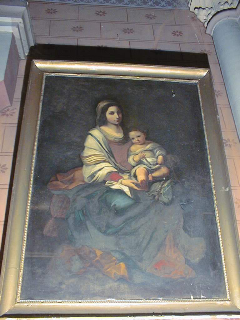tableau et son cadre : La Vierge au chapelet