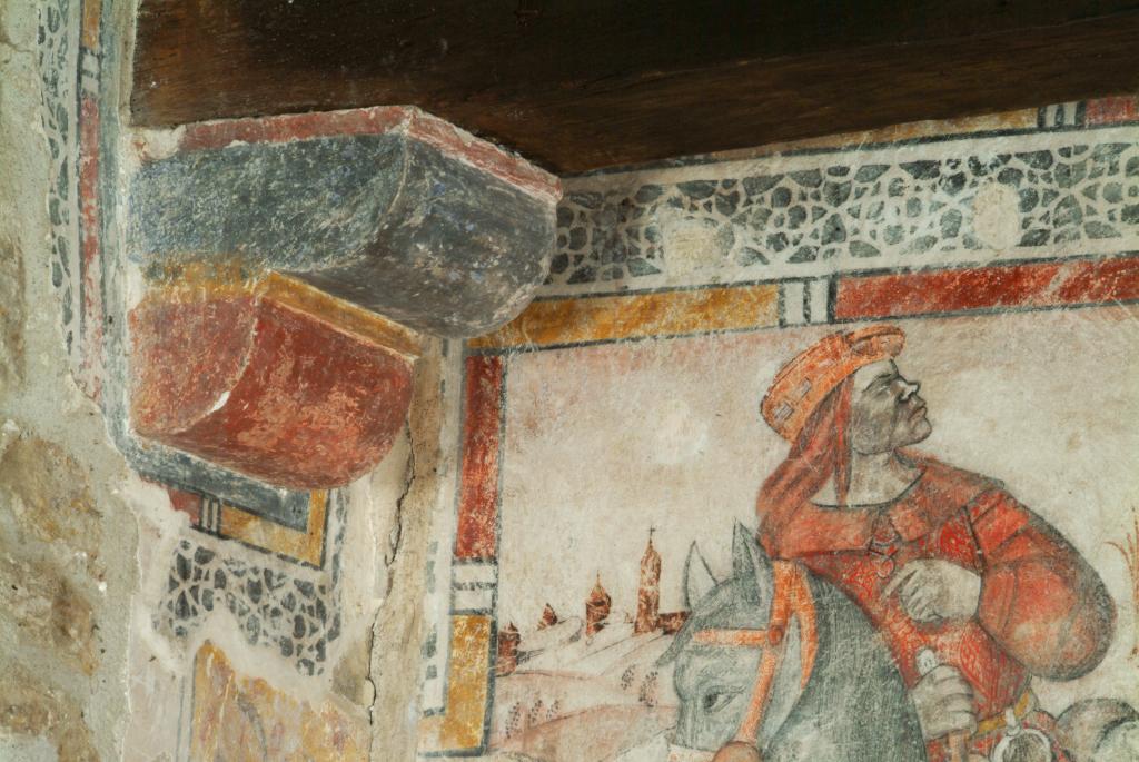 peinture monumentale de la rencontre des trois morts et des trois vifs