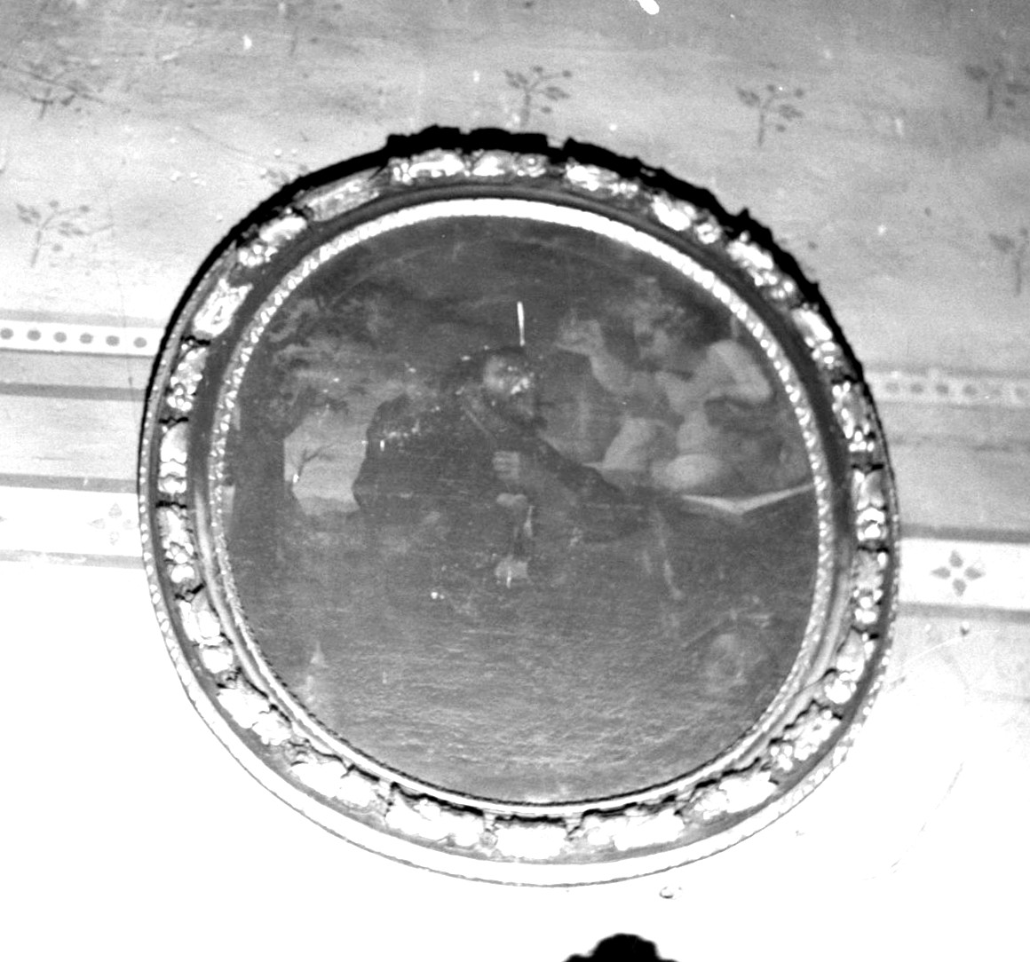 tableau de saint François d'Assise et l'ampoule d'eau pure