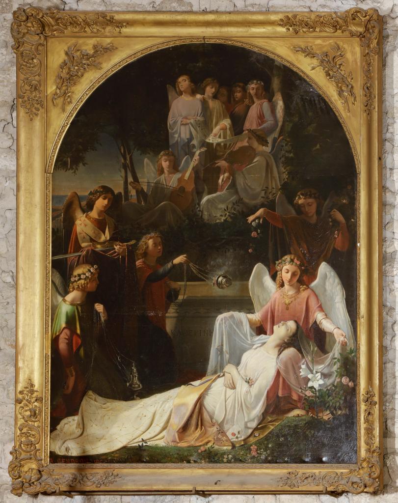 tableau : Sainte Catherine ensevelie par les anges