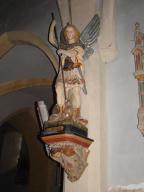 statue (petite nature), console : saint Michel terrassant le dragon