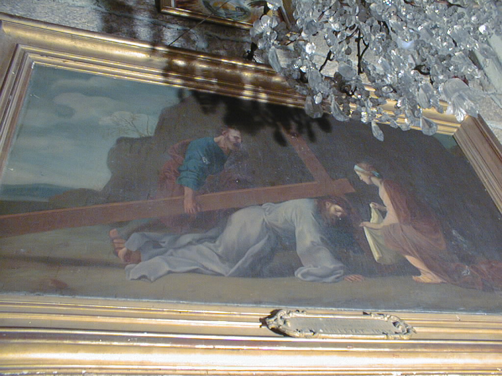 tableau et son cadre : Jésus portant sa croix dit Le Christ et sainte Véronique