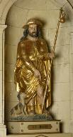 groupe sculpté : saint Roch et son chien