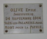 monument aux morts (plaque commémorative) de la guerre de 1914-1918