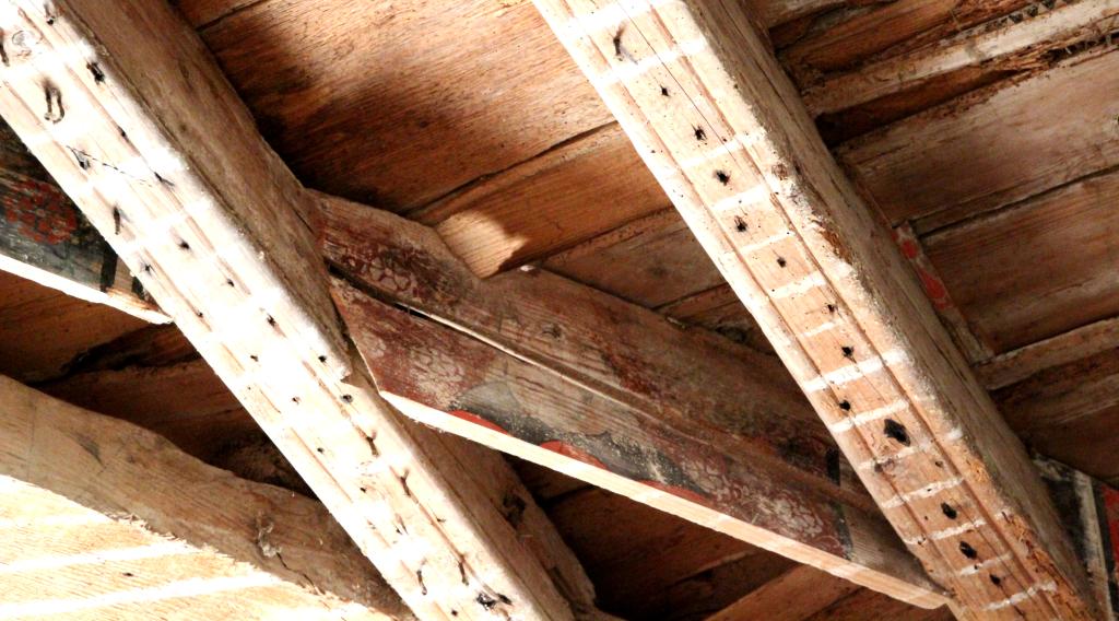 plafond peint du premier étage du château de Pomas: closoir Ib4