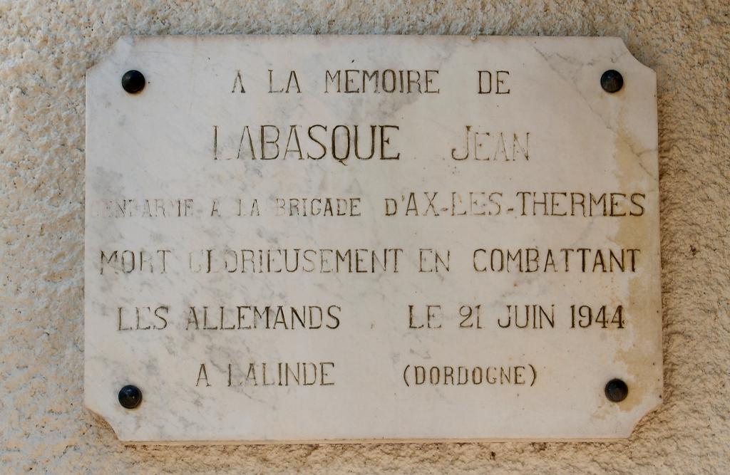 plaque commémorative de la guerre de 1939-1945