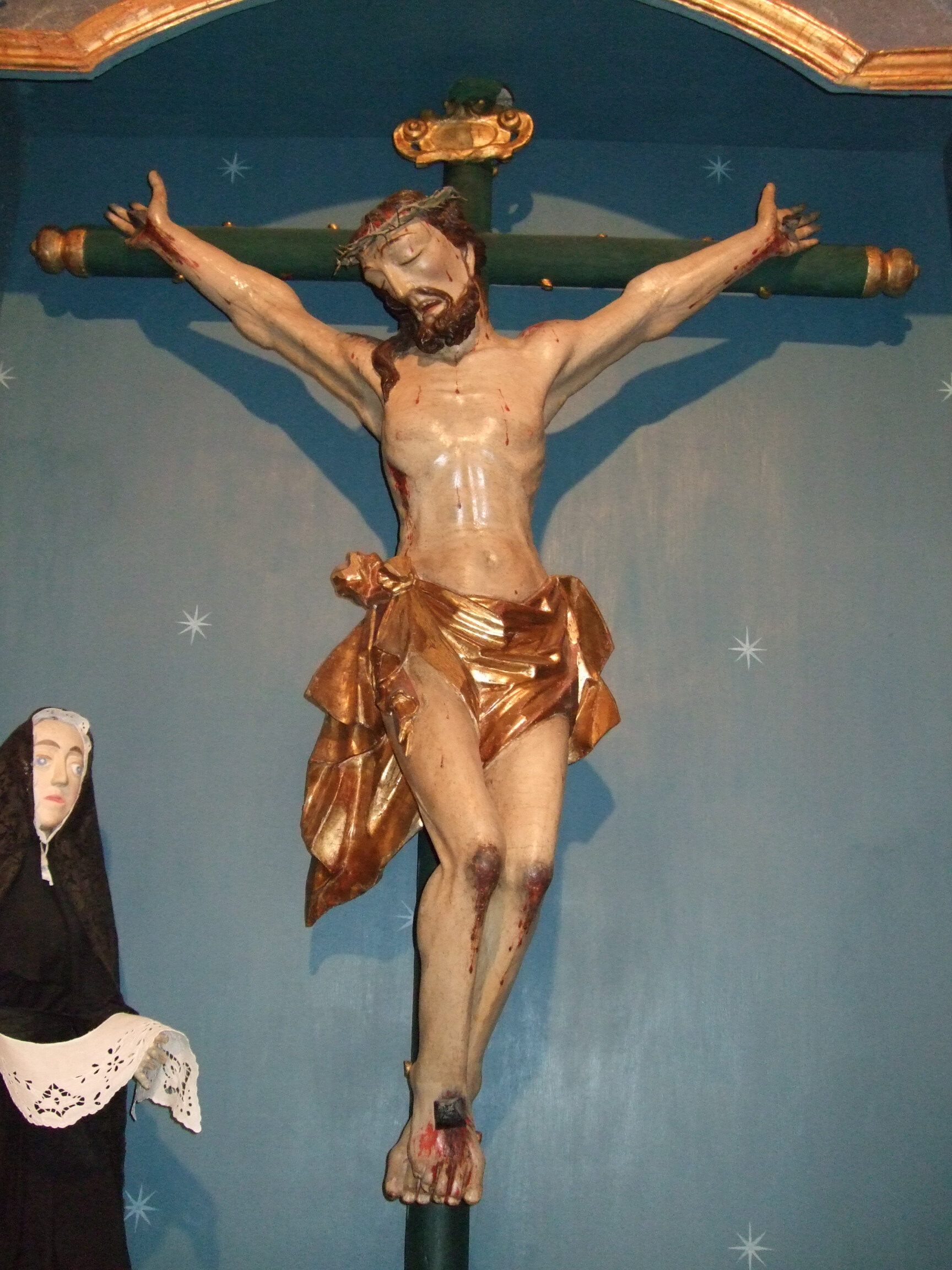 Croix de procession : Christ en croix (retable du Christ)