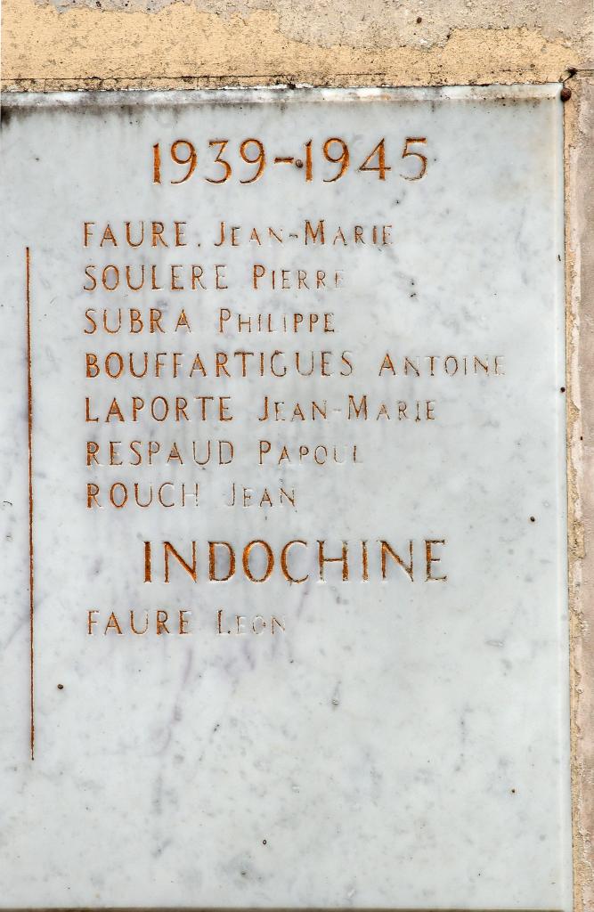 monument aux morts de la guerre de 1870-1871, de la guerre de 1914-1918, de la guerre de 1939-1945 et de la guerre de 1946-1954 (Indochine)