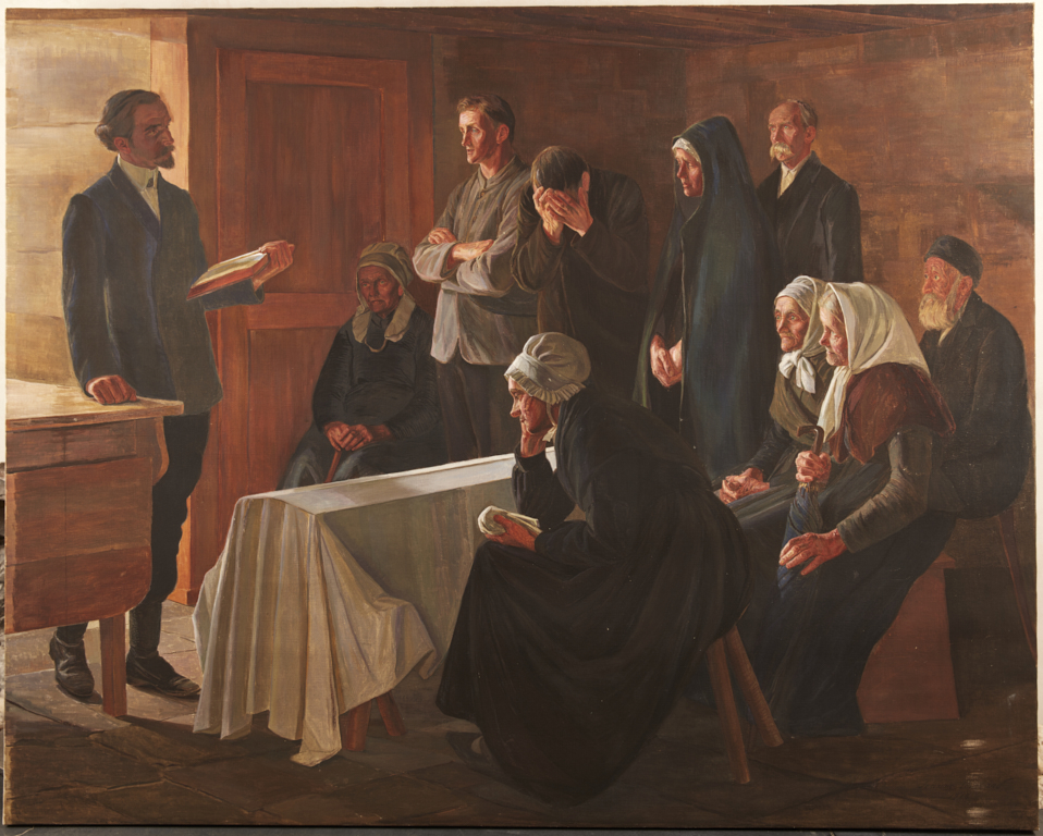 tableau : service funèbre en Hautes Cévennes