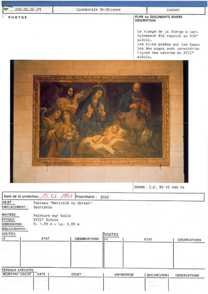tableau : Nativité du Christ