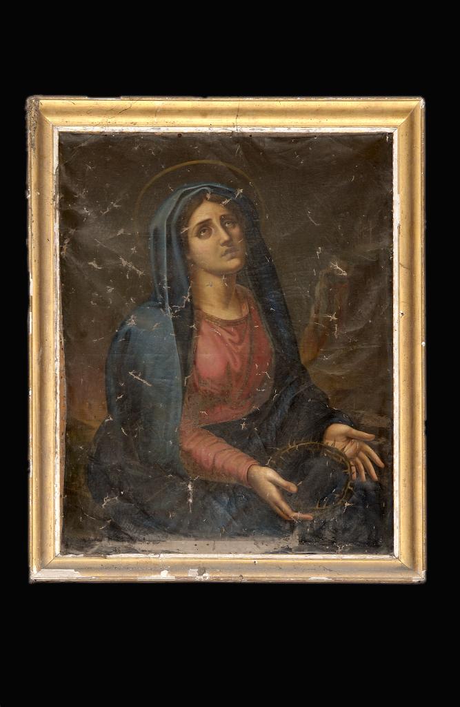 tableau et son cadre : La Vierge tenant la Couronne d'épines