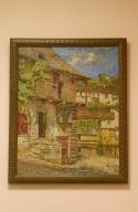 paire de tableaux et leurs cadres : Ancienne Tannerie à Uzerche, Vue de deux maisons au Puget (Ariège)