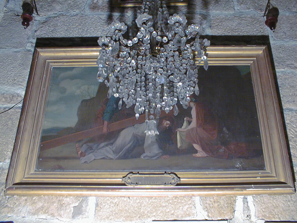 tableau et son cadre : Jésus portant sa croix dit Le Christ et sainte Véronique