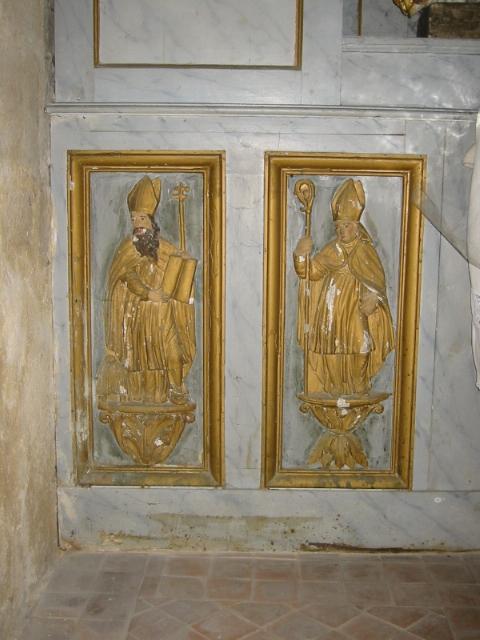 retable et tableau de la Dernière communion de saint François d'Assise en présence de la Vierge à l'Enfant