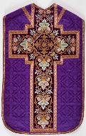 chasuble violette avec voile de calice et bourse de corporal