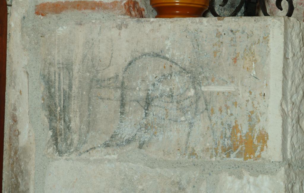 peinture monumentale de la rencontre des trois morts et des trois vifs