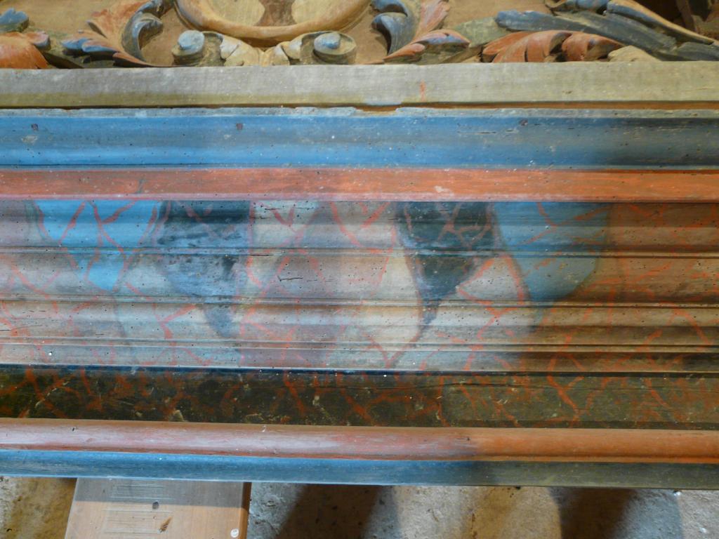 ensemble du maître-autel : autel tombeau, tabernacle, retable et tableau : Saint Denis
