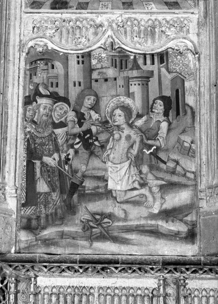 peinture Scène de martyre ; retable de sainte Eulalie et sainte Julie