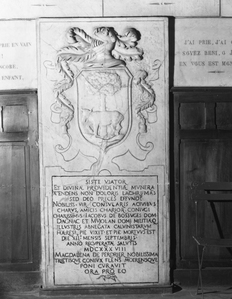 dalle funéraire de Jacques de Bossuges