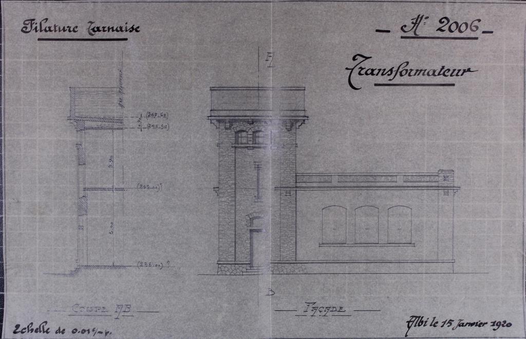 ancienne filature de laine peignée Société la Tarnaise puis Société mazamétaine de textile puis Société industrielle de maroquinerie (SIM)