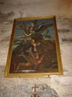 tableau et son cadre : Saint Michel terrassant le dragon