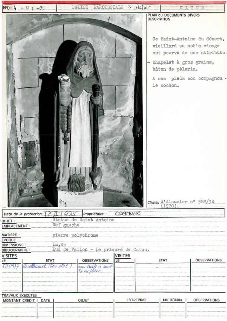 statue (petite nature) : Saint Antoine