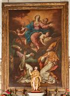 tableau de l'Assomption avec saint Martin et un pape