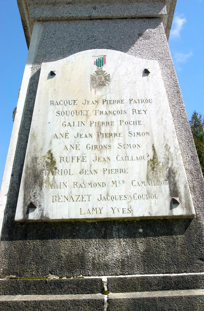 monument aux morts de la guerre de 1914-1918 et de la guerre de 1939-1945