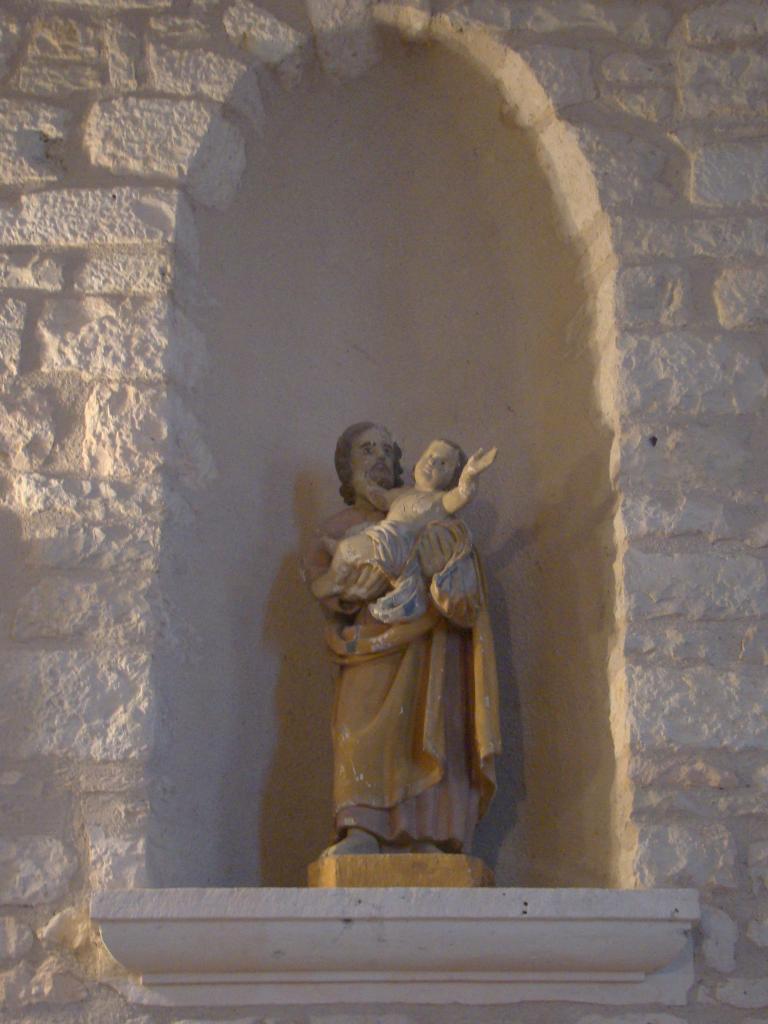 statue (petite nature) : saint Joseph et l' Enfant Jésus
