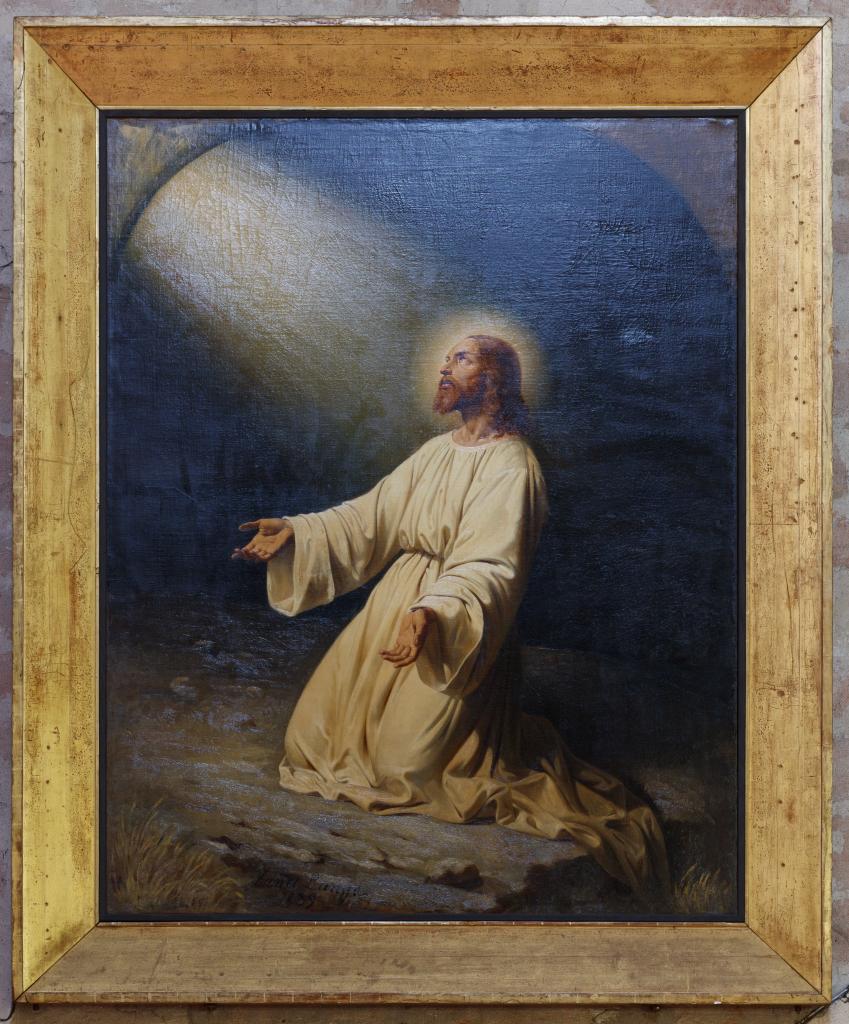 tableau et son cadre : le Christ à Gethsémani