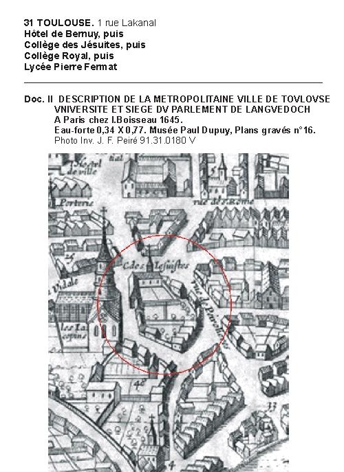 hôtel de Bernuy, puis collège universitaire, actuellement lycée Pierre de Fermat