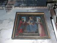 tableau et son cadre : La Vierge et l'Enfant entourés de saint Julien et saint Nicolas de Myre