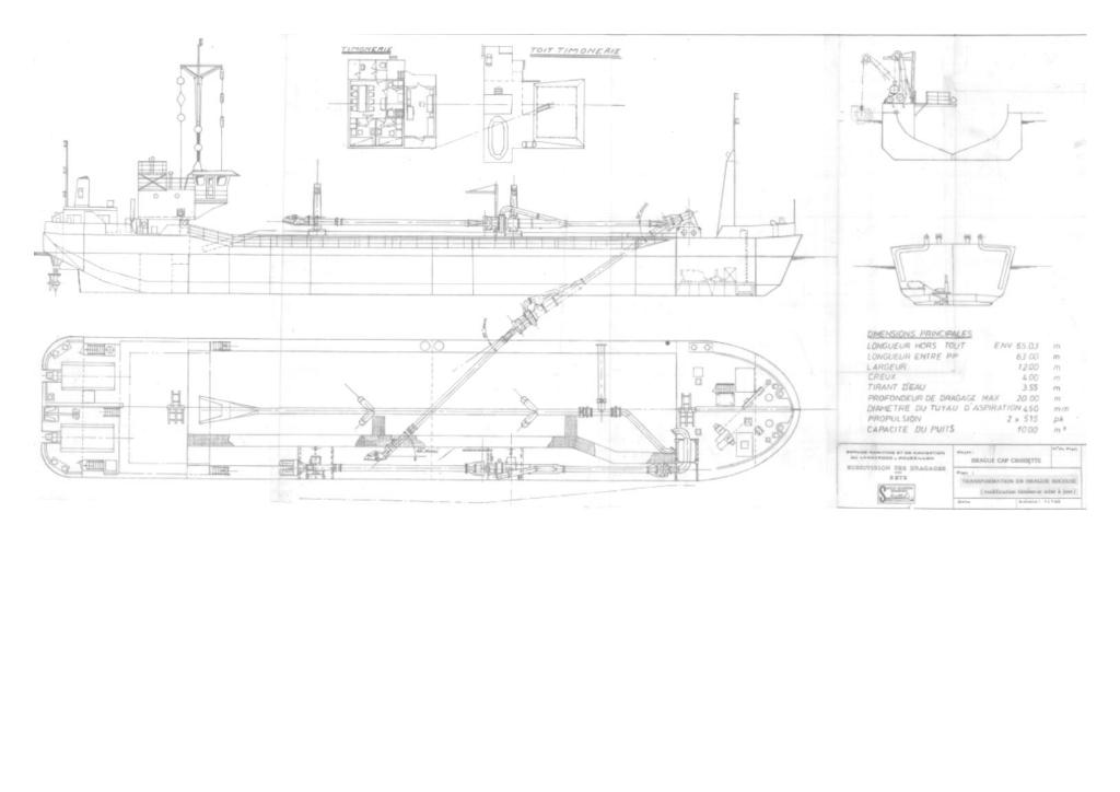 bateau drague : drague aspiratrice en marche dite Cap Croisette