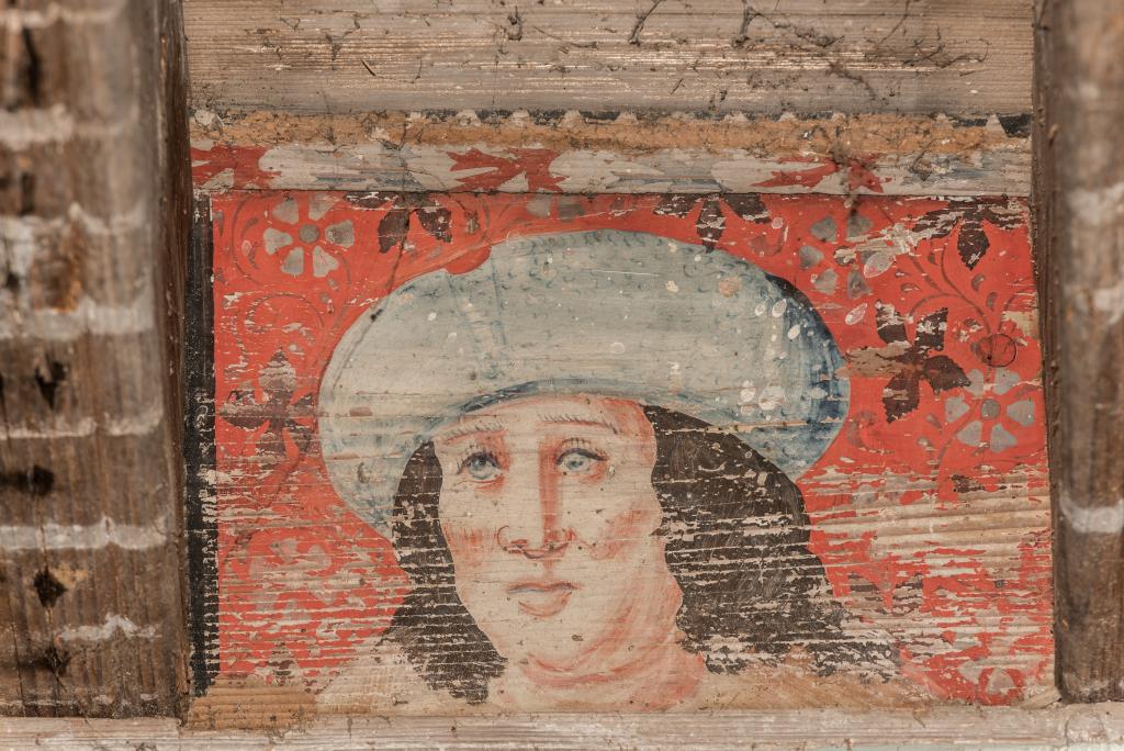 plafond peint du premier étage du château de Pomas: closoir IIa10
