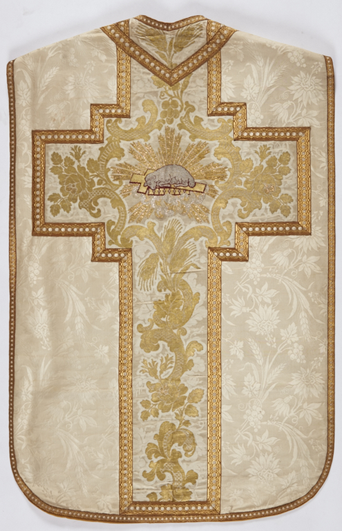 Chasuble blanche avec étole et manipule