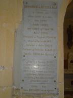 plaque commémorative des bienfaiteurs de l'église