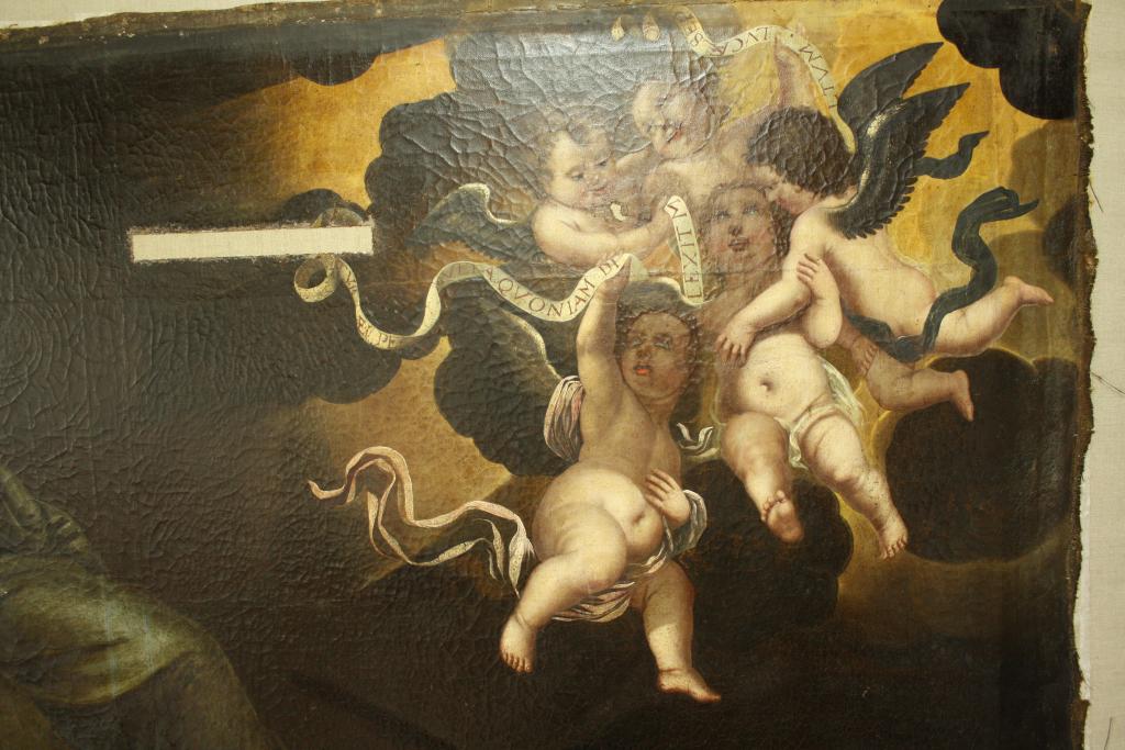 cheminée, avec tableau de Marie Madeleine pénitente
