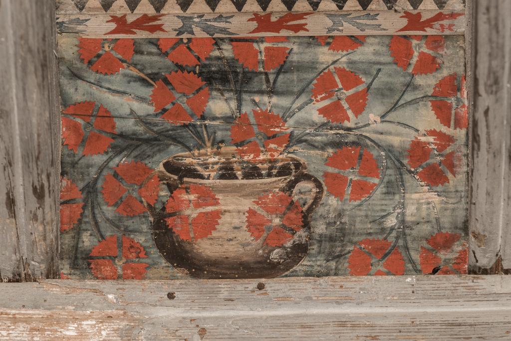 plafond peint du premier étage du château de Pomas: closoir IIb11