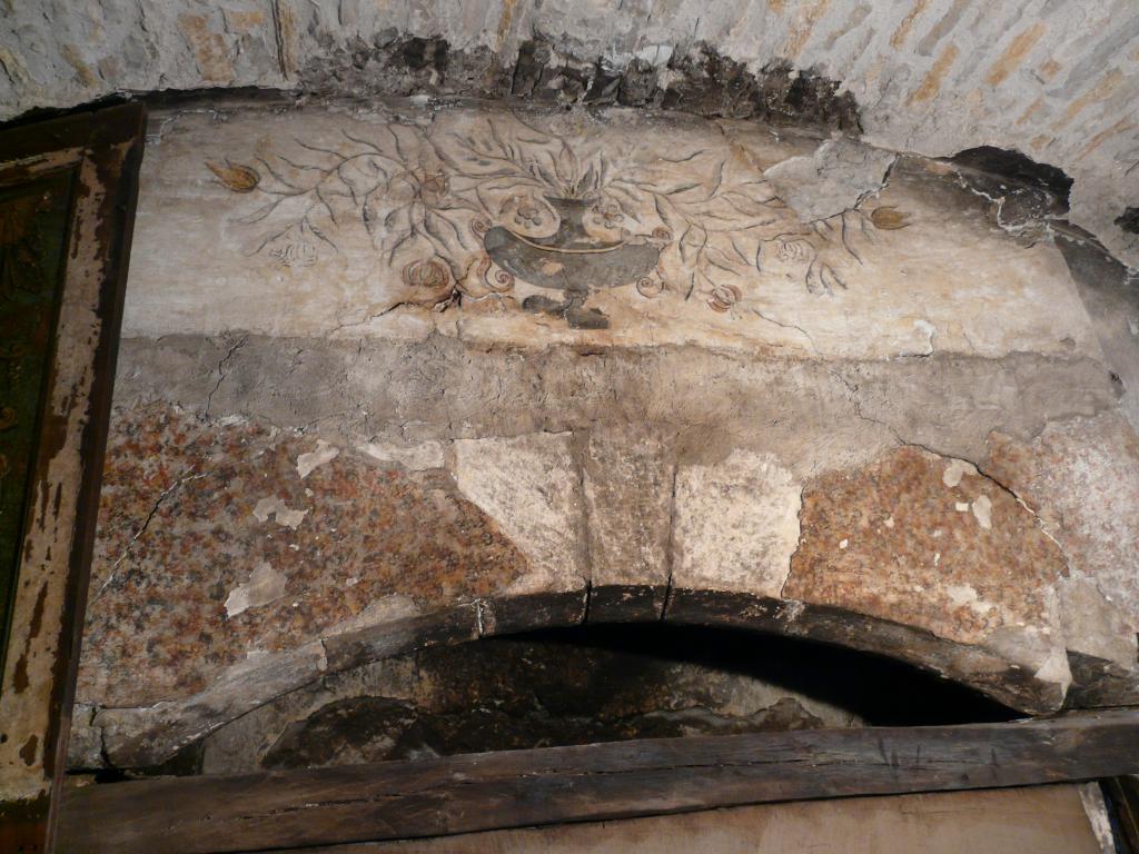 cheminée, avec tableau d'Elie sur son chariot de feu