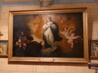 tableau et son cadre : L'Apparition de l'Immaculée Conception à six personnages